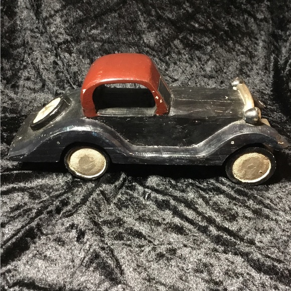 Pottery Barn Decorative Wood Vintage Car Red/Black - Picture 1 of 4